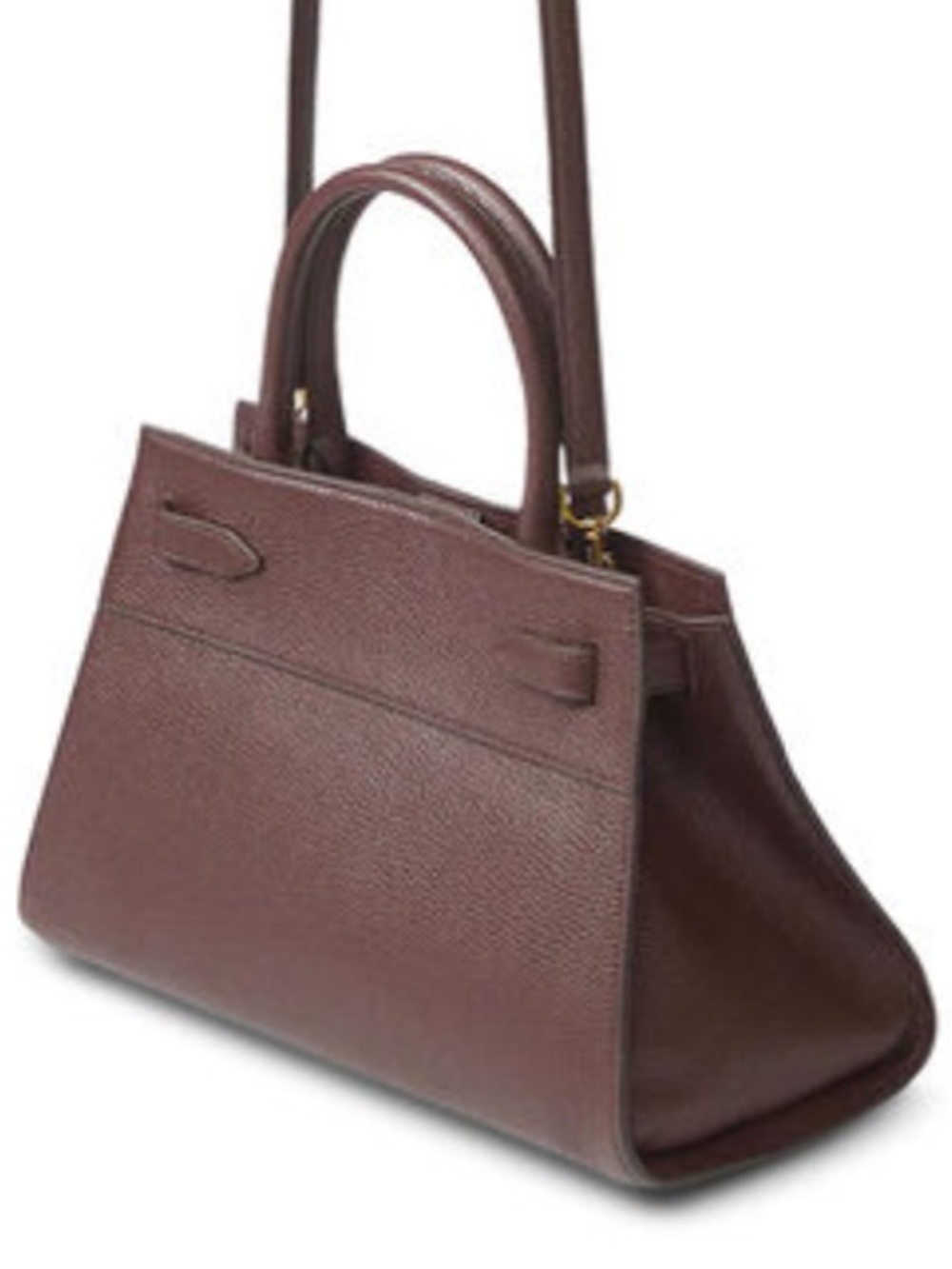 Veronica Beard Dash Bag Pebbled Leather Top-Handle Tote Brown with Gold Hardware - Picture 7 of 16